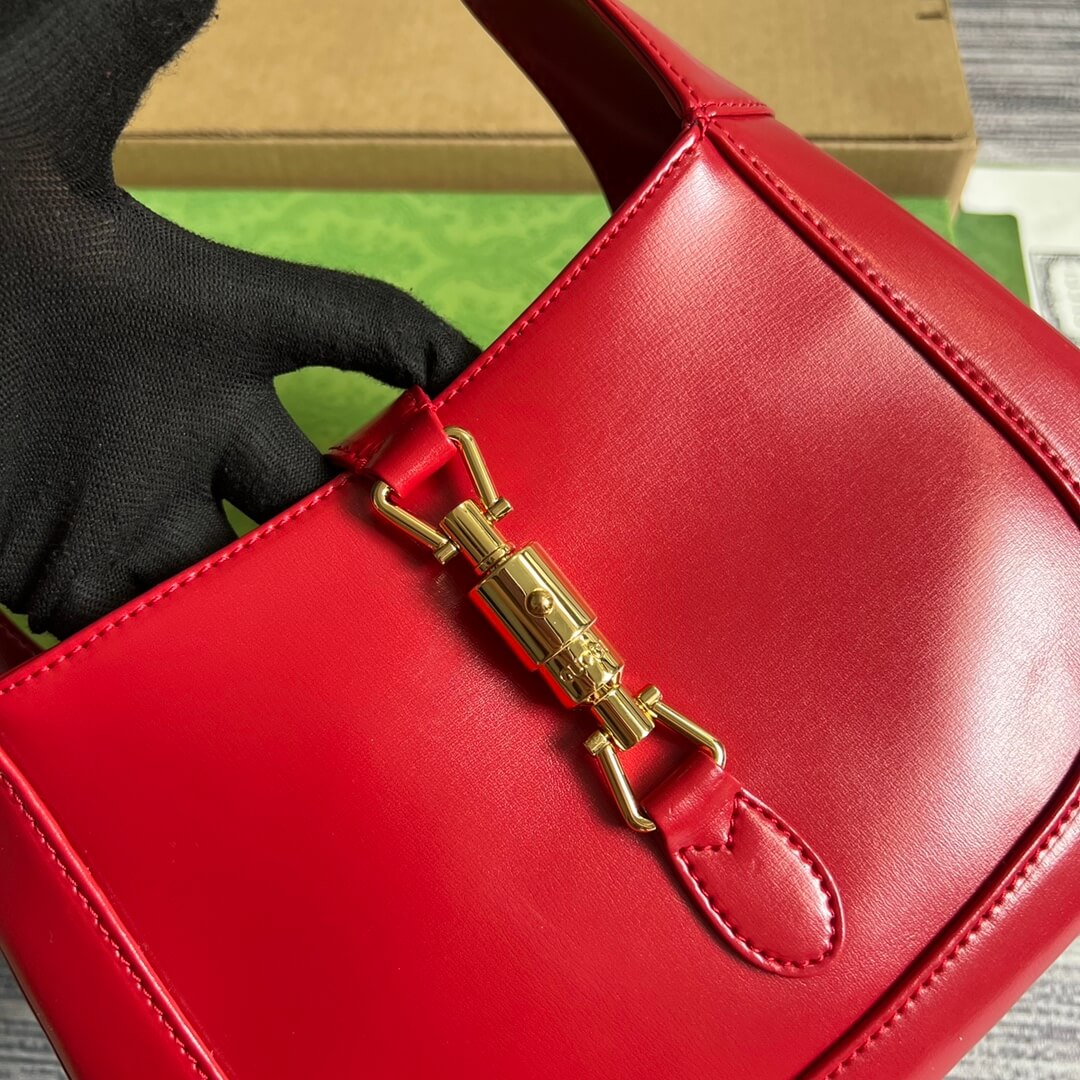 gg636709 subaxillary bag 28cm red cowhide