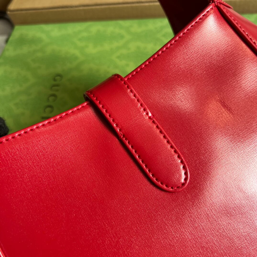 gg636709 subaxillary bag 28cm red cowhide