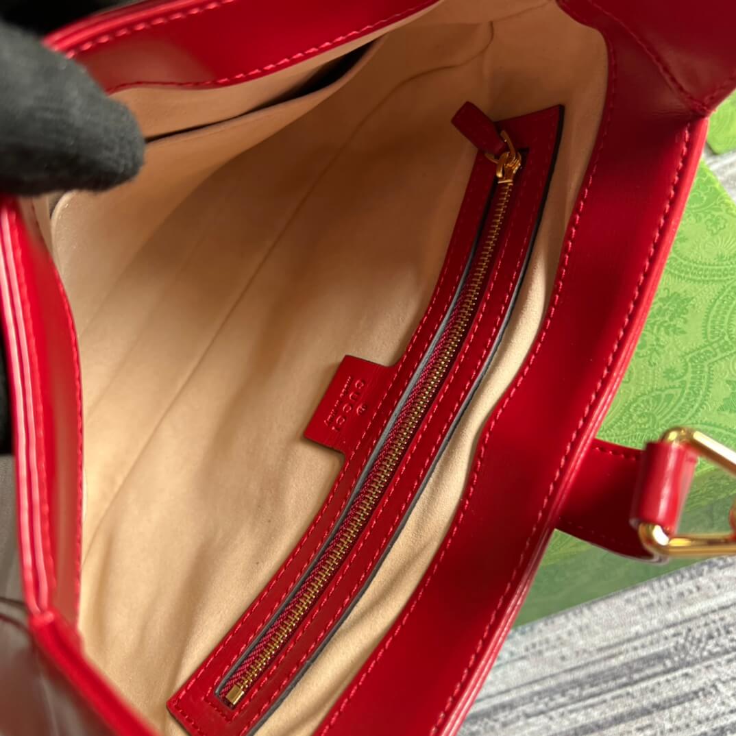 gg636709 subaxillary bag 28cm red cowhide