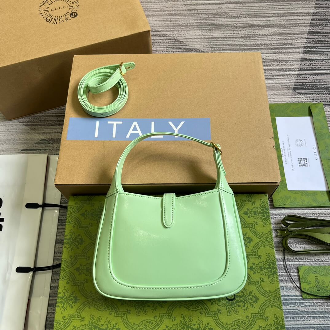 gg637091 handbag 19cm light green cowhide
