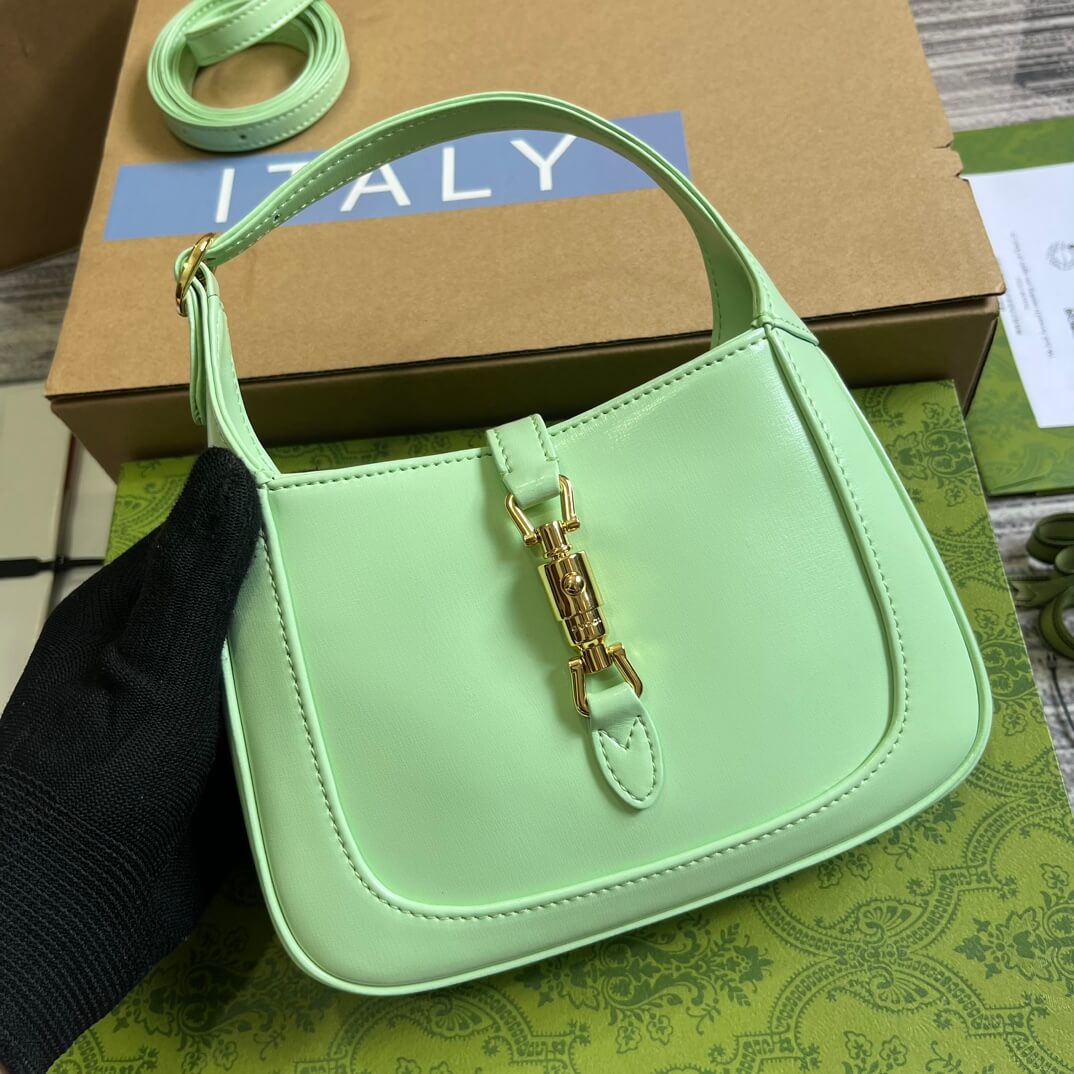 gg637091 handbag 19cm light green cowhide