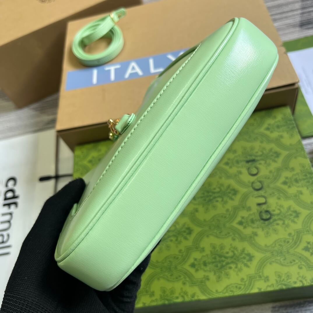 gg637091 handbag 19cm light green cowhide
