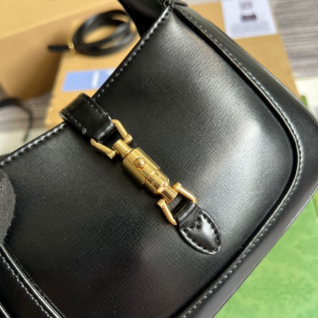 gg637091 handbag subaxillary bag 19cm black cowhide
