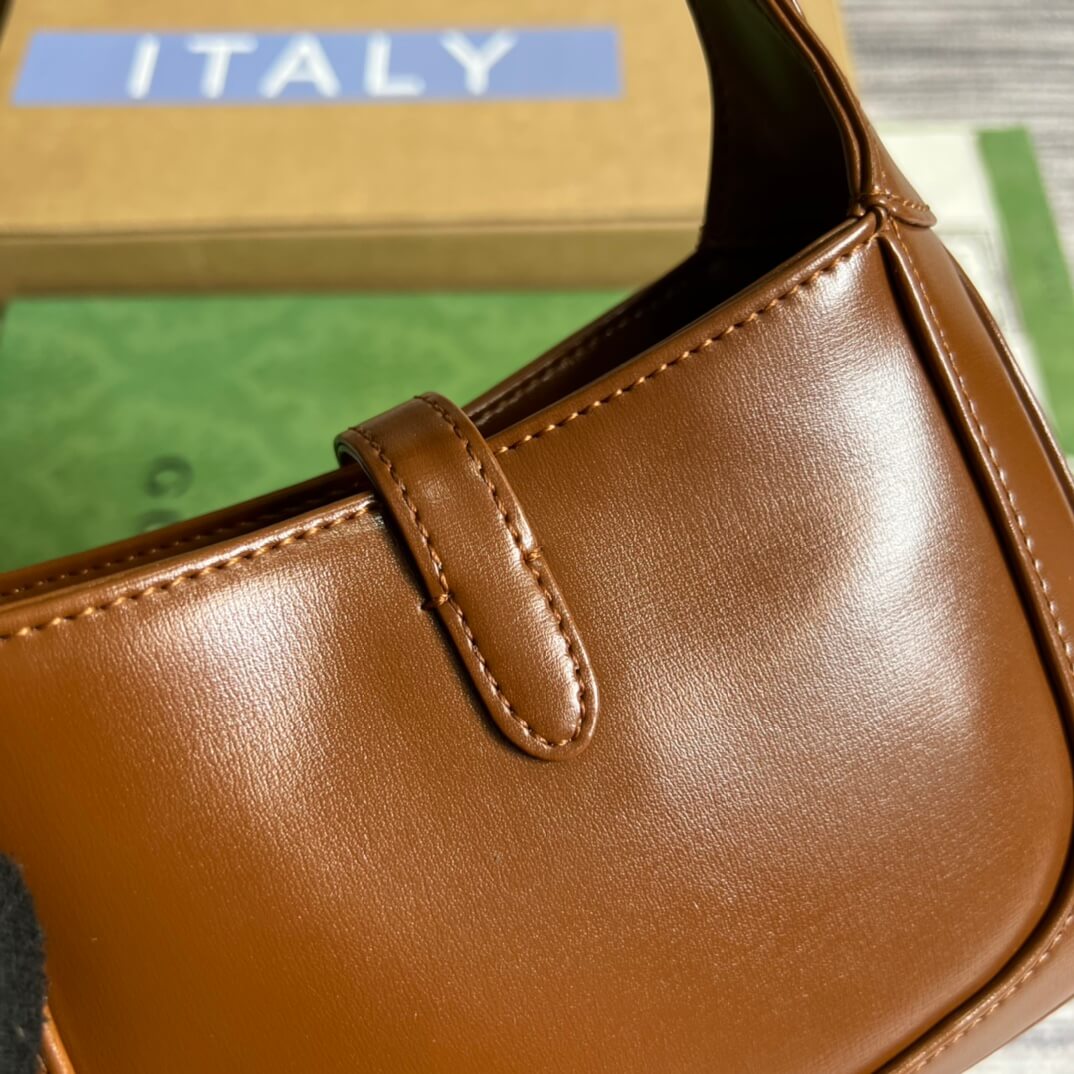 gg637091 handbag subaxillary bag 19cm brown cowhide