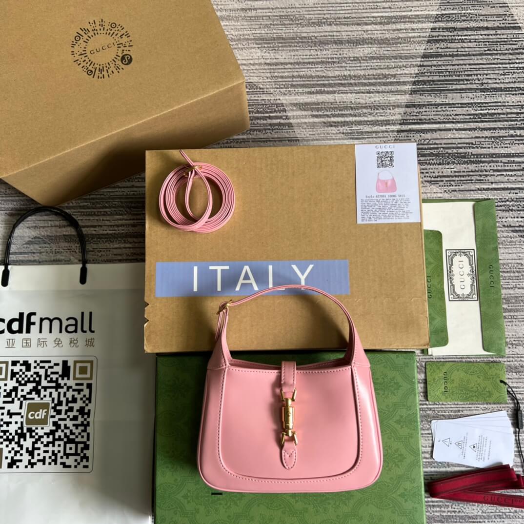 gg637091 handbag subaxillary bag 19cm pink cowhide