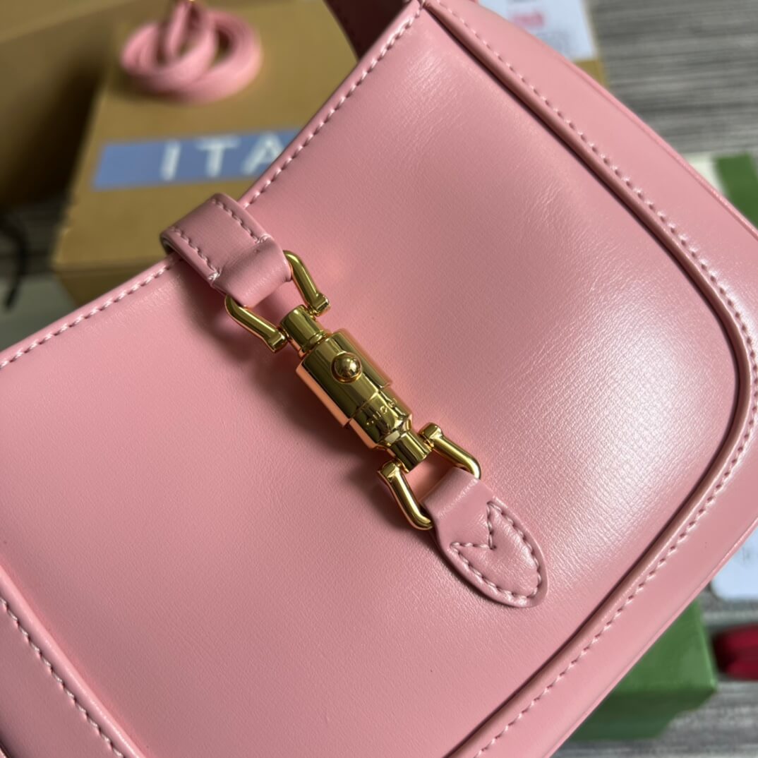 gg637091 handbag subaxillary bag 19cm pink cowhide