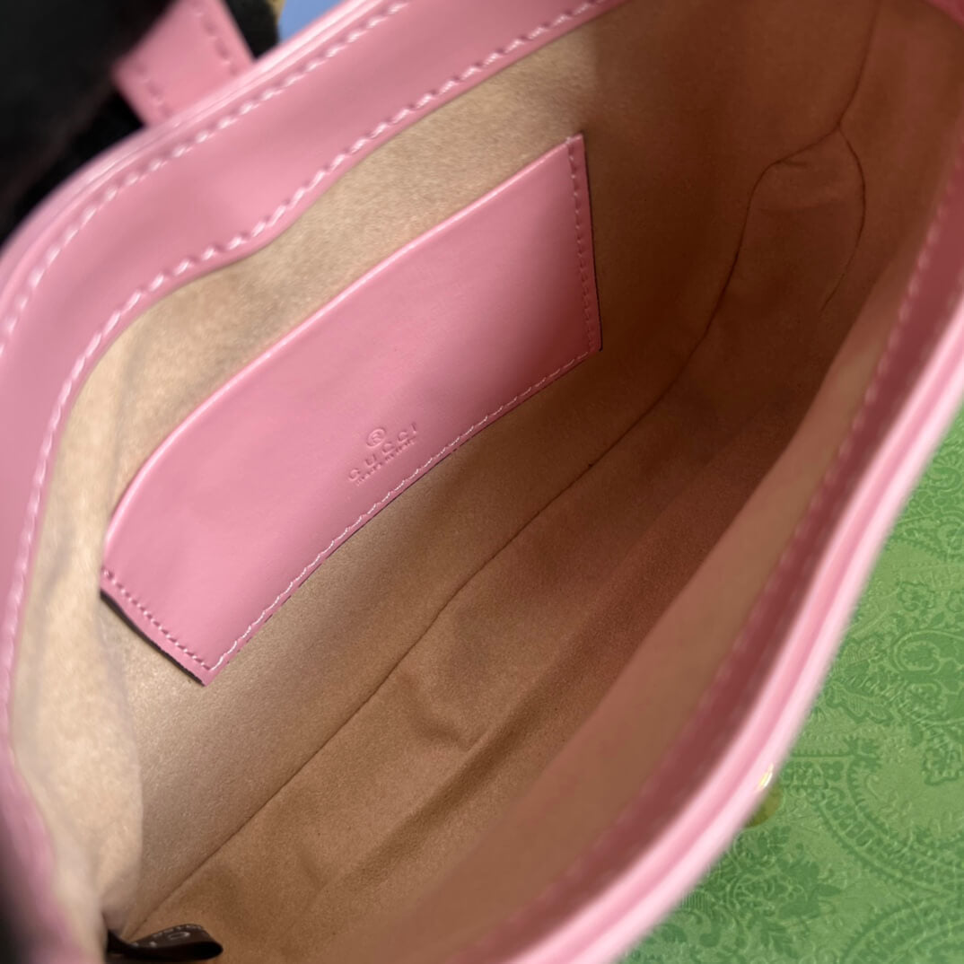 gg637091 handbag subaxillary bag 19cm pink cowhide