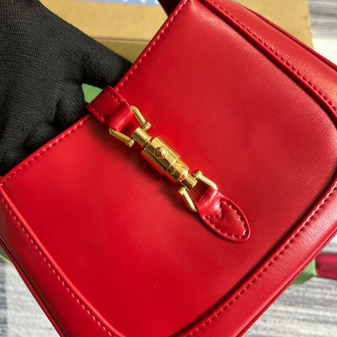 gg637091 handbag subaxillary bag 19cm red cowhide
