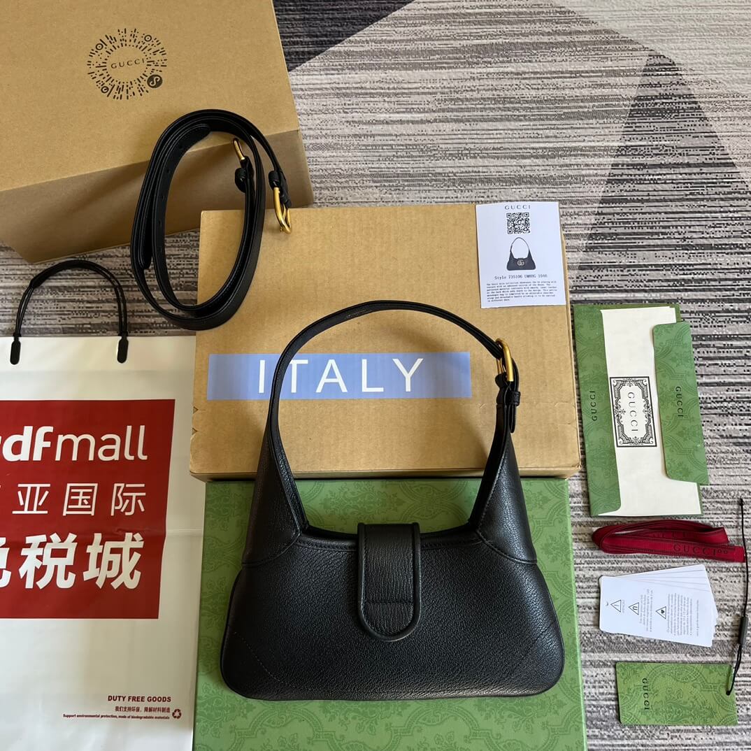 gg735106 aphrodite subaxillary bag 27cm black cowhide