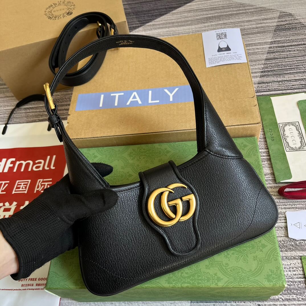 gg735106 aphrodite subaxillary bag 27cm black cowhide
