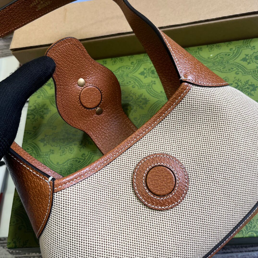 gg735106 aphrodite subaxillary bag 27cm brown canvas cowhide