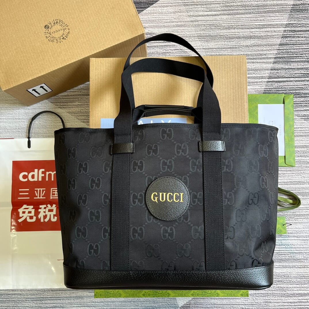 gg746037 off the grid handbag 39cm black cowhide
