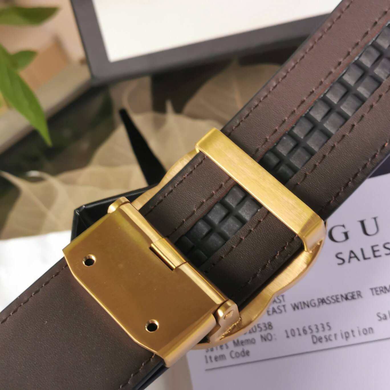 gu belt cowhide leather black gold buckle wide 3 5cm automatic buckle 3