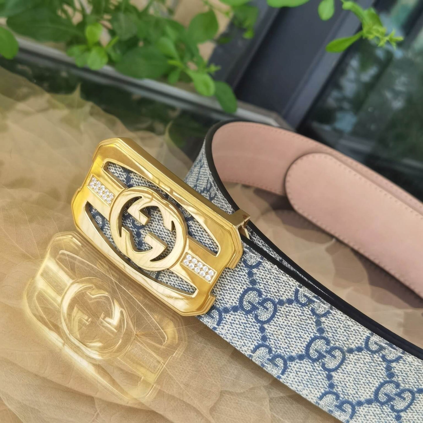 gu belt cowhide leather white gold buckle wide 3 8cm popular belt