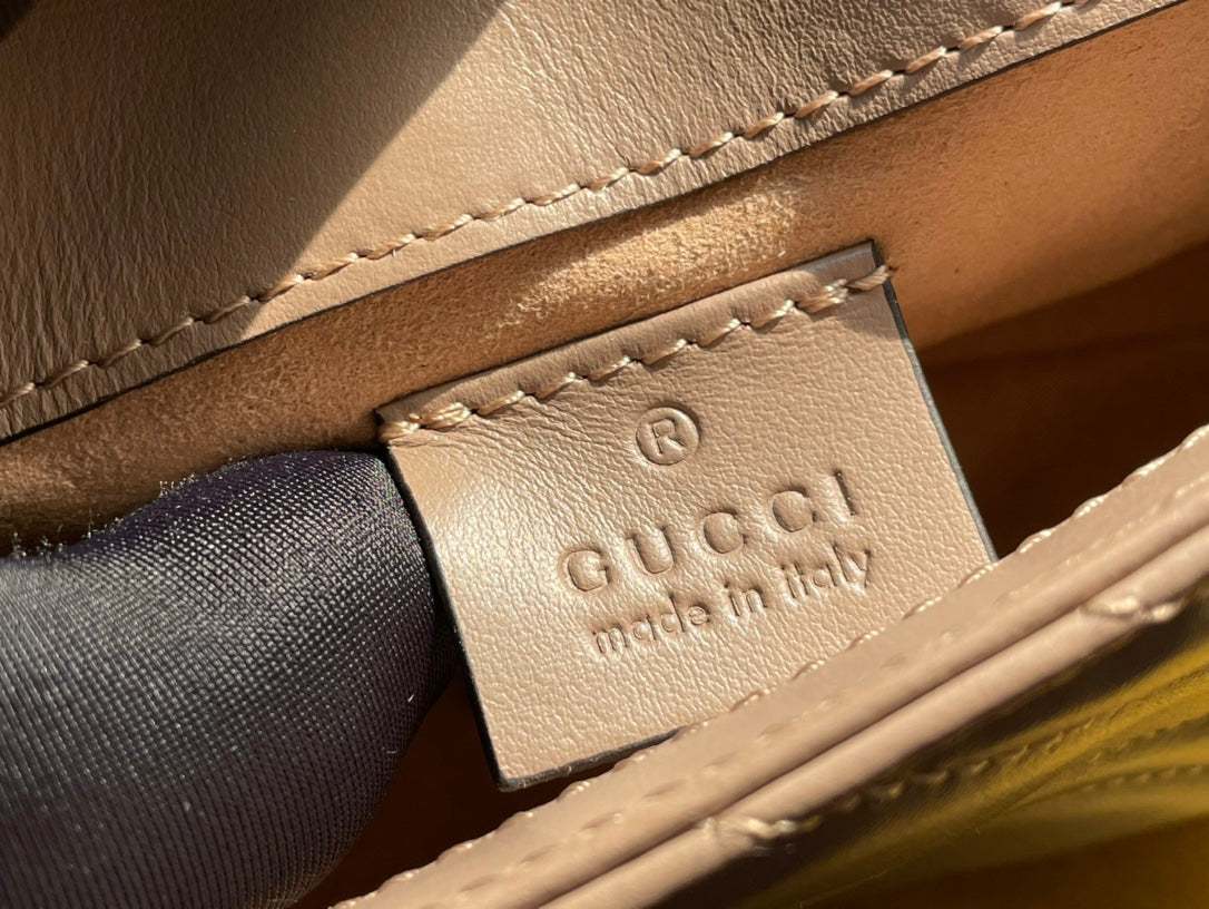 476433 dusty pink gg marmont matelasse leather super mini bag