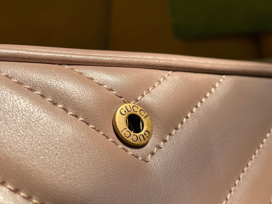 476433 dusty pink gg marmont matelasse leather super mini bag