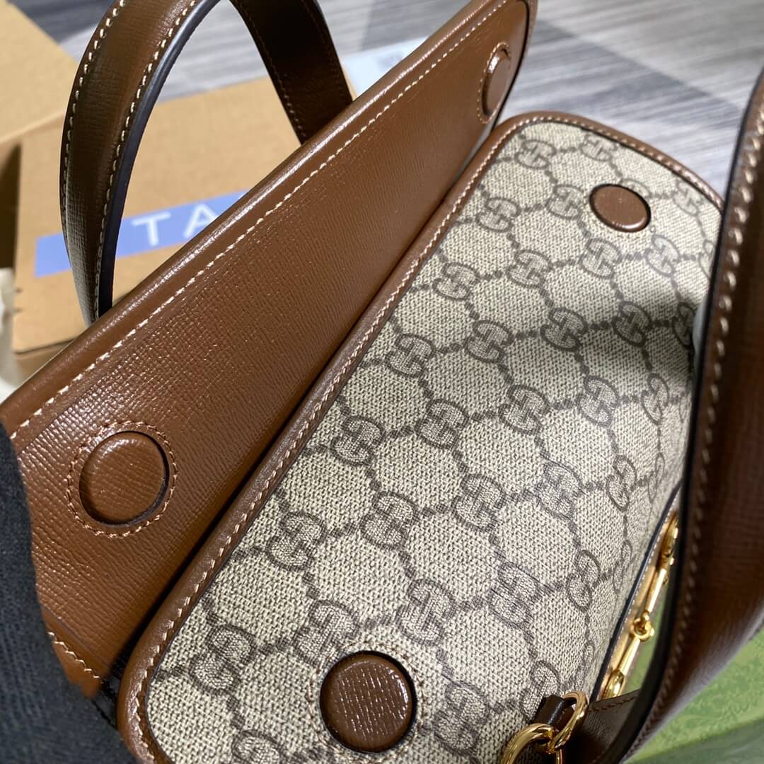 gucci handbag ophidia 645453 brown pvc