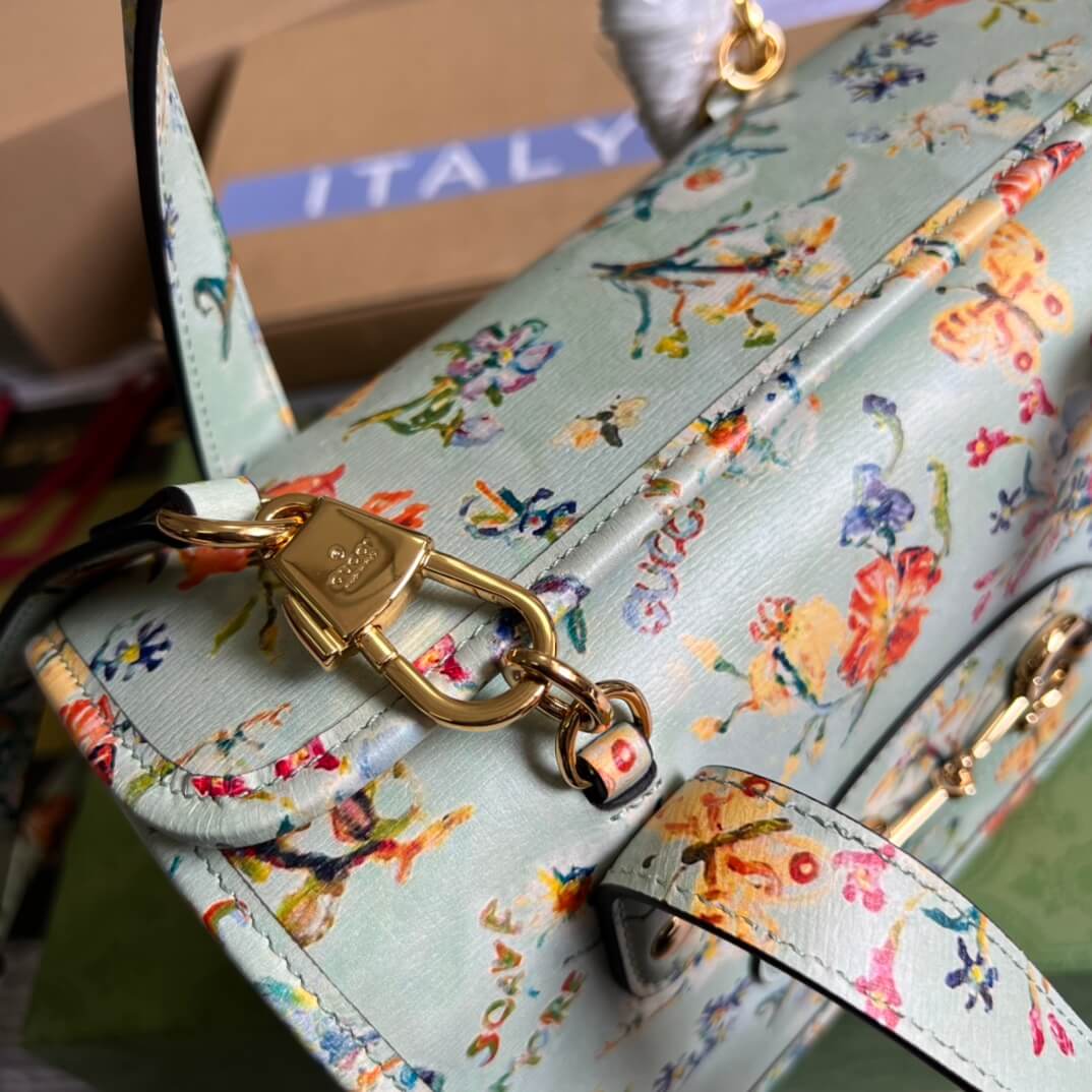 gucci handbag ophidia 645453 green flower
