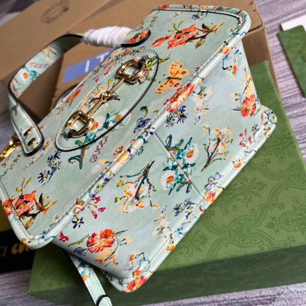 gucci handbag ophidia 645453 green flower