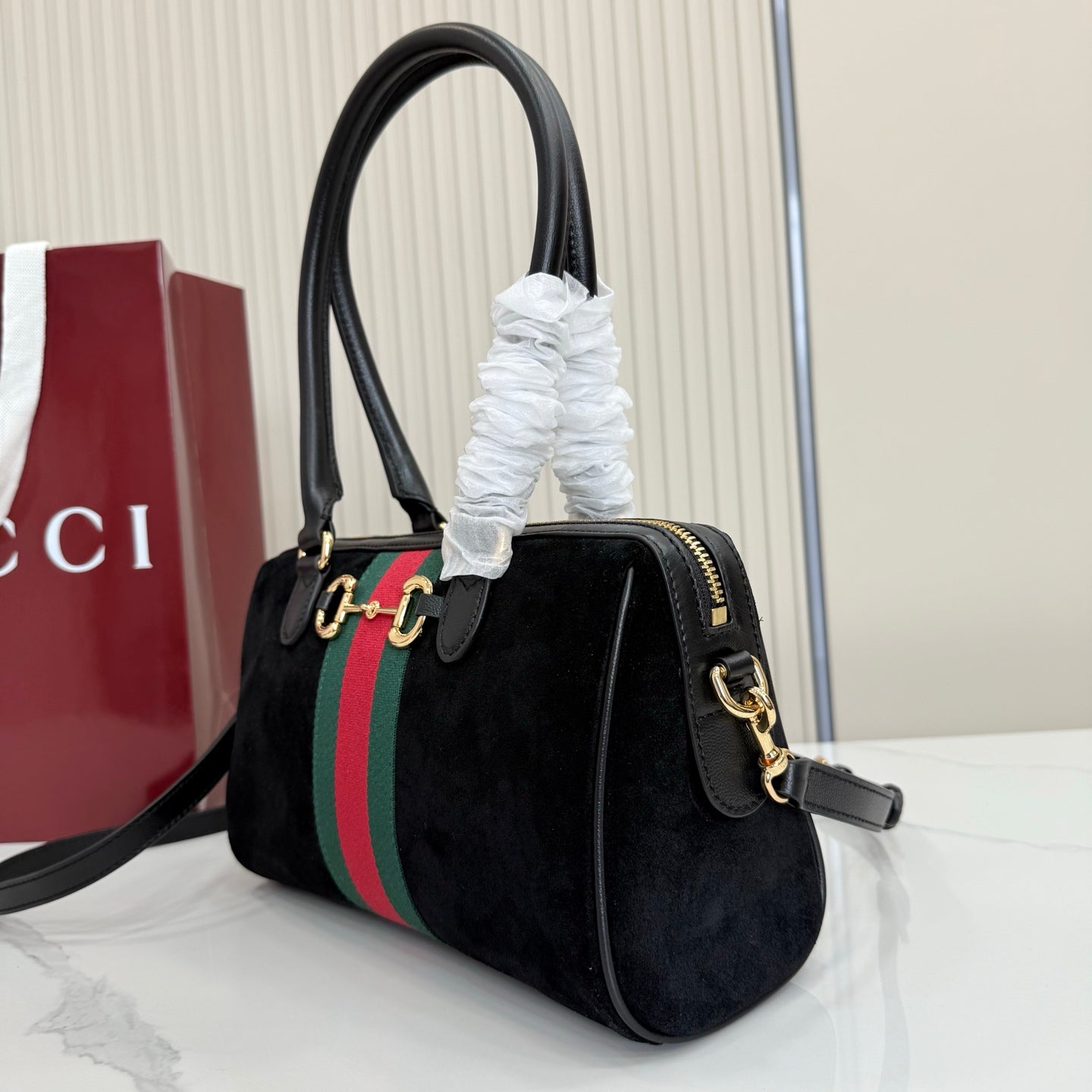 The 2026 Spring/Summer collection gucci black handbags 866732