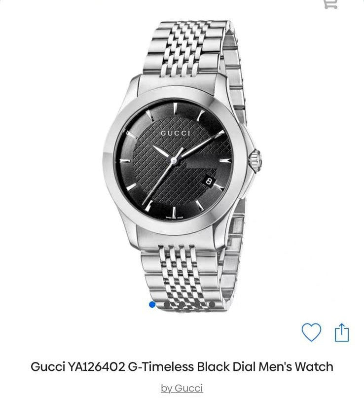 Gucci Dial Stainless Steel Strap Watch YA126402