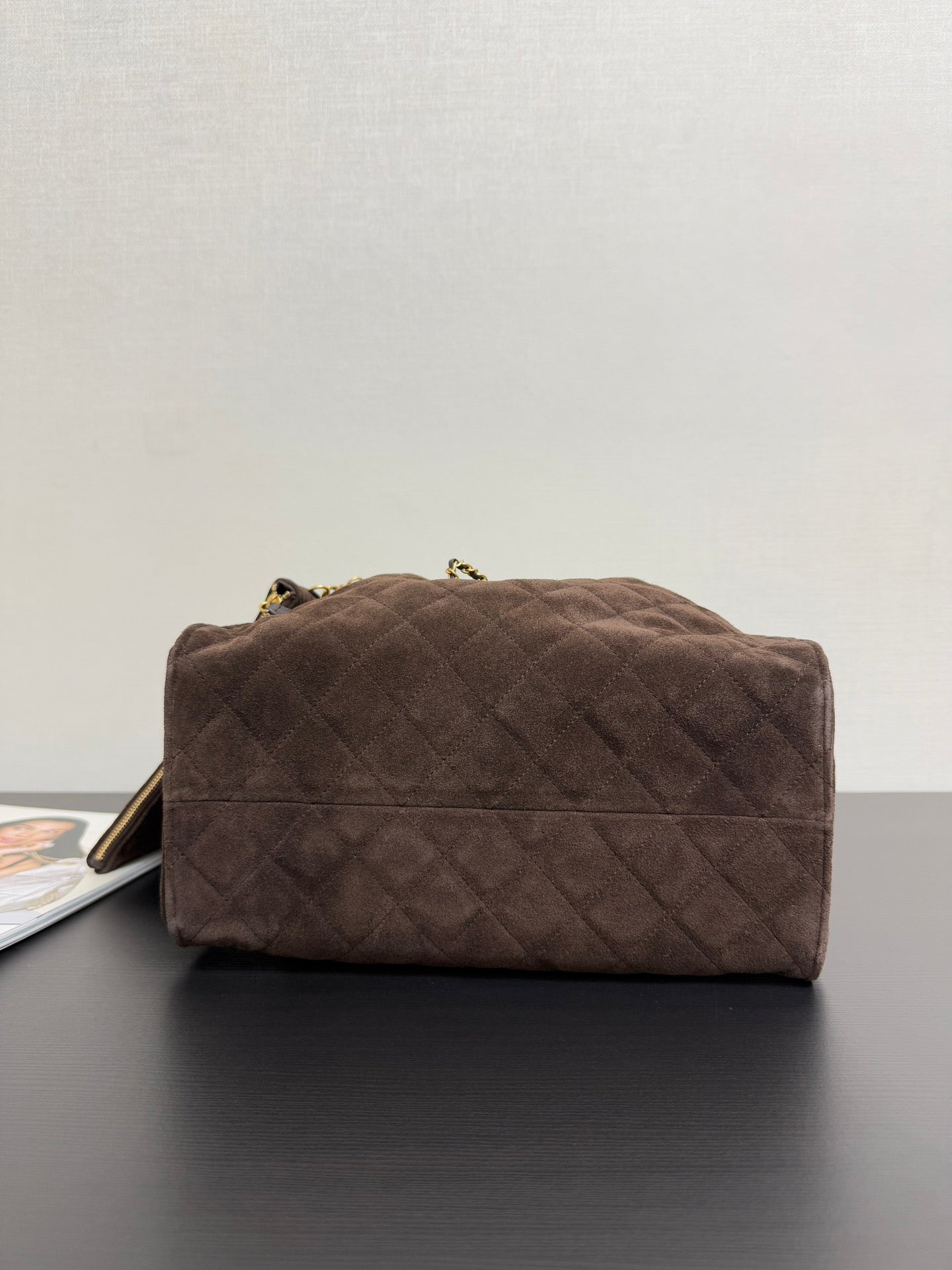 Chanel 25kHOBO Bag Dark Brown Suede Leather 40cm YL15930