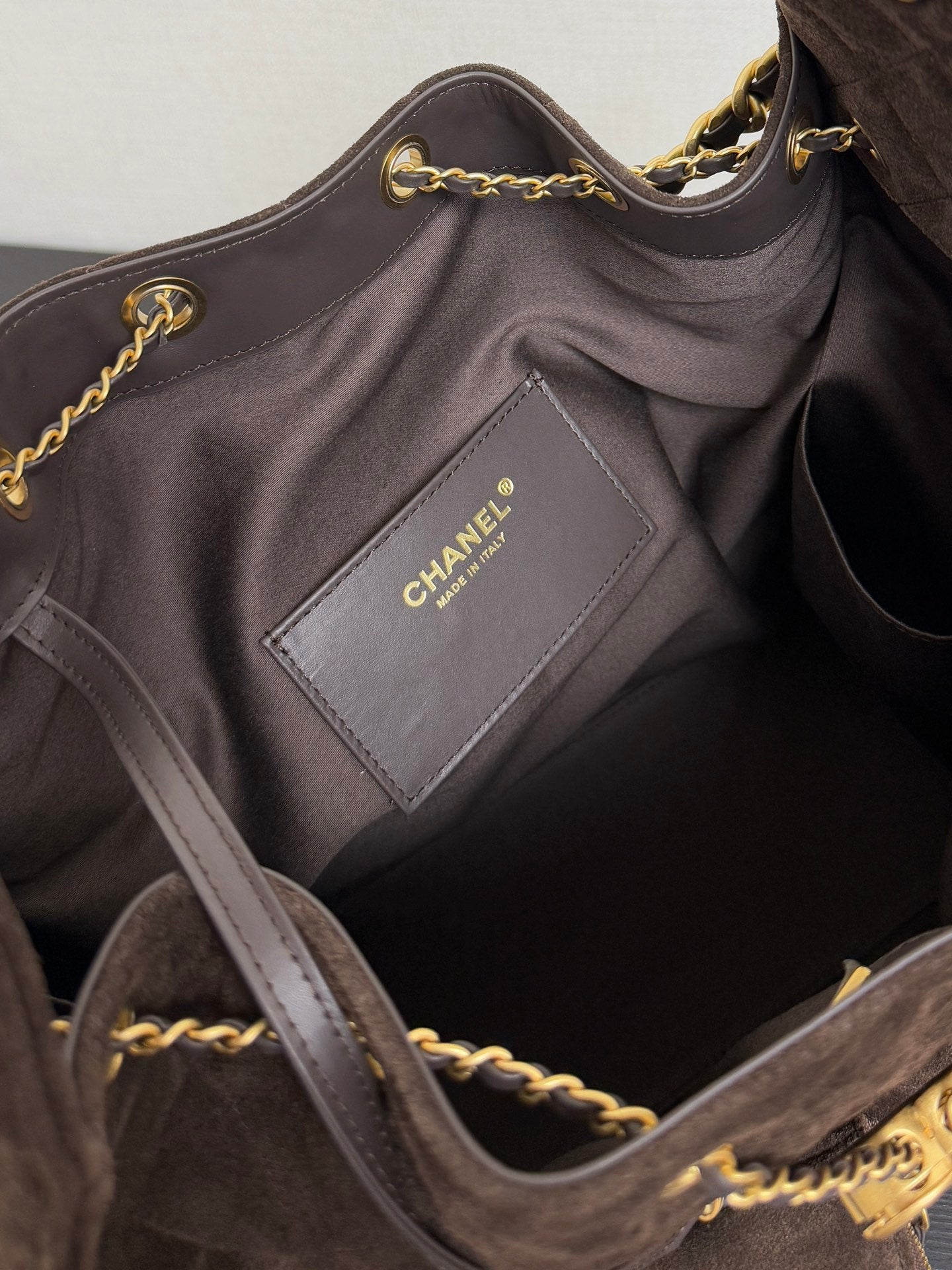 Chanel 25kHOBO Bag Dark Brown Suede Leather 40cm YL15930