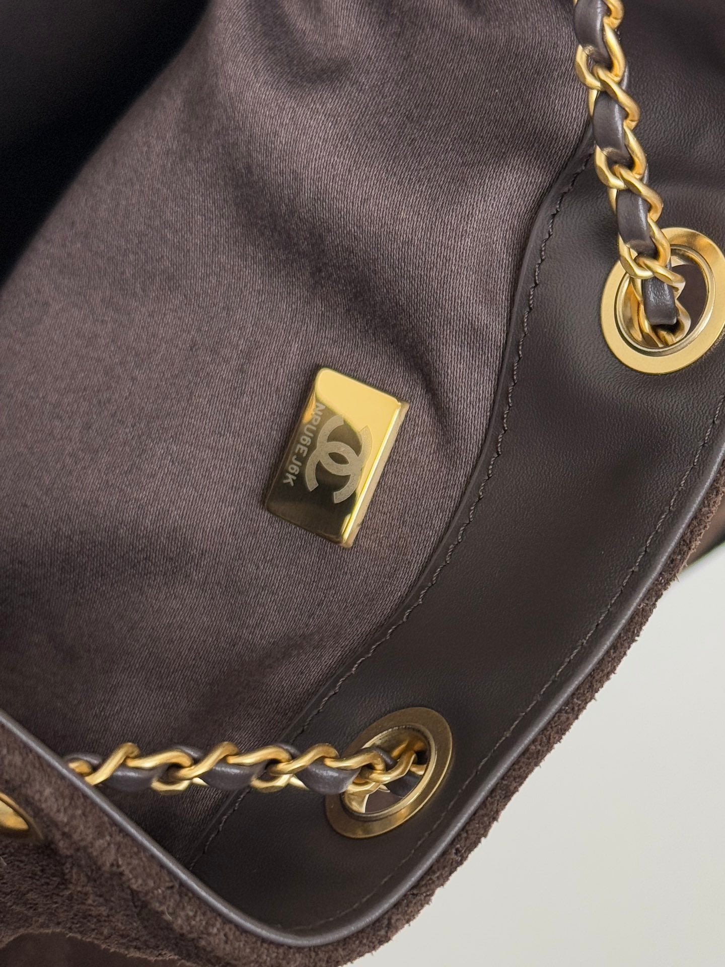 Chanel 25kHOBO Bag Dark Brown Suede Leather 40cm YL15930