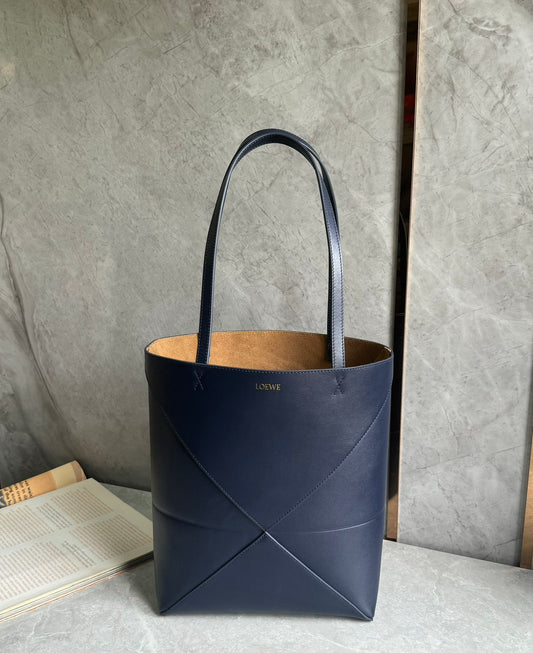 Loewe Puzzle Fold Tote Handbag 0693 Dark Blue