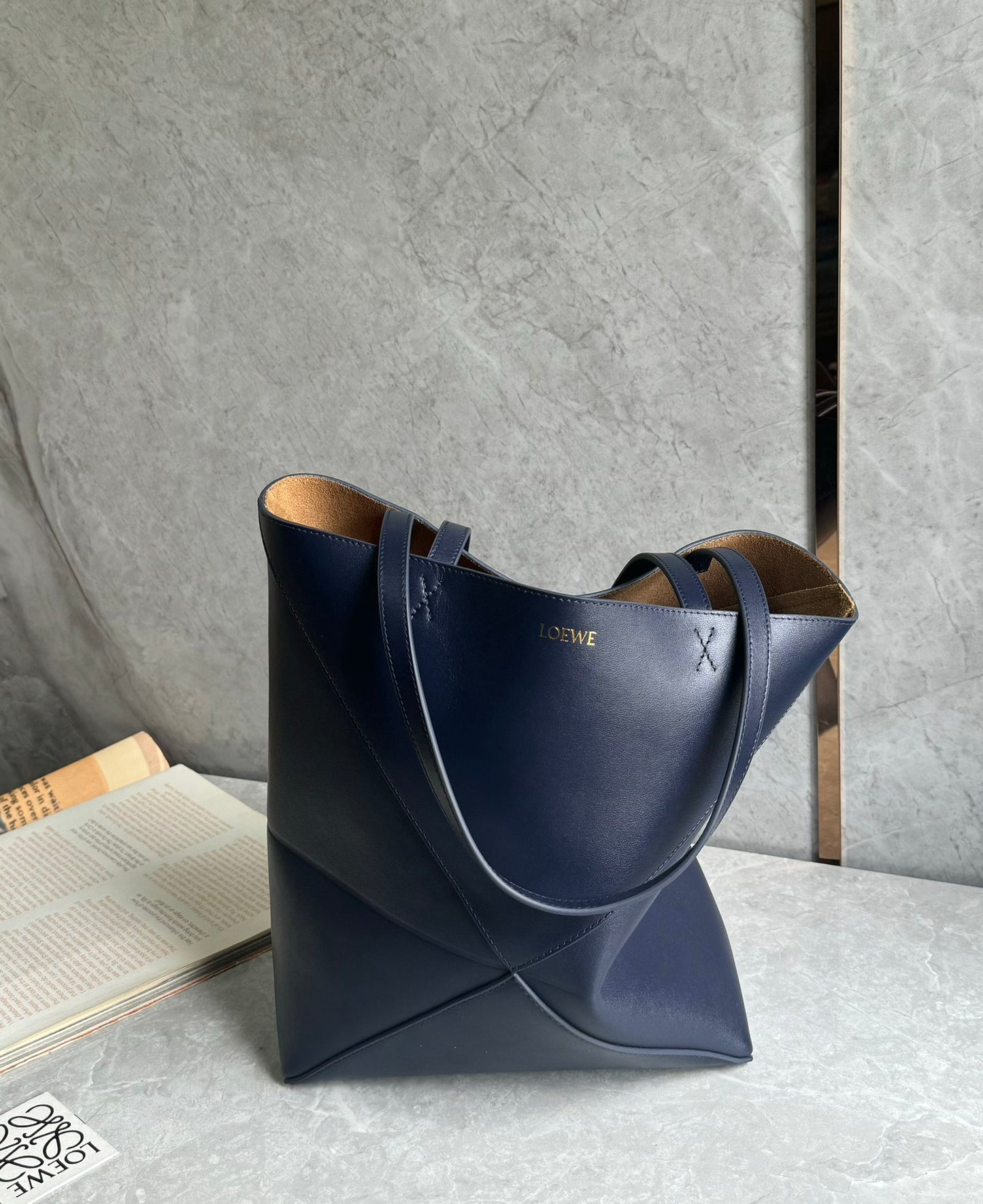 Loewe Puzzle Fold Tote Handbag 0693 Dark Blue