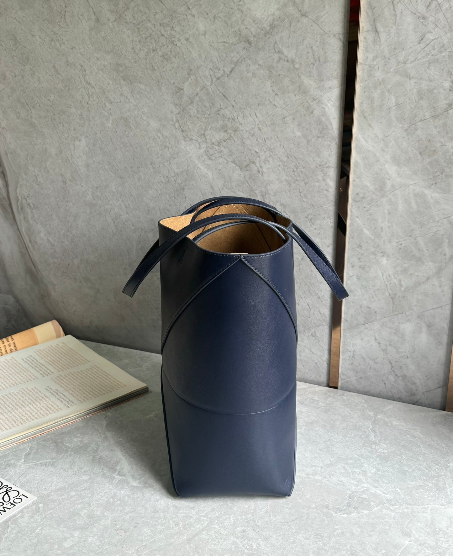 Loewe Puzzle Fold Tote Handbag 0693 Dark Blue