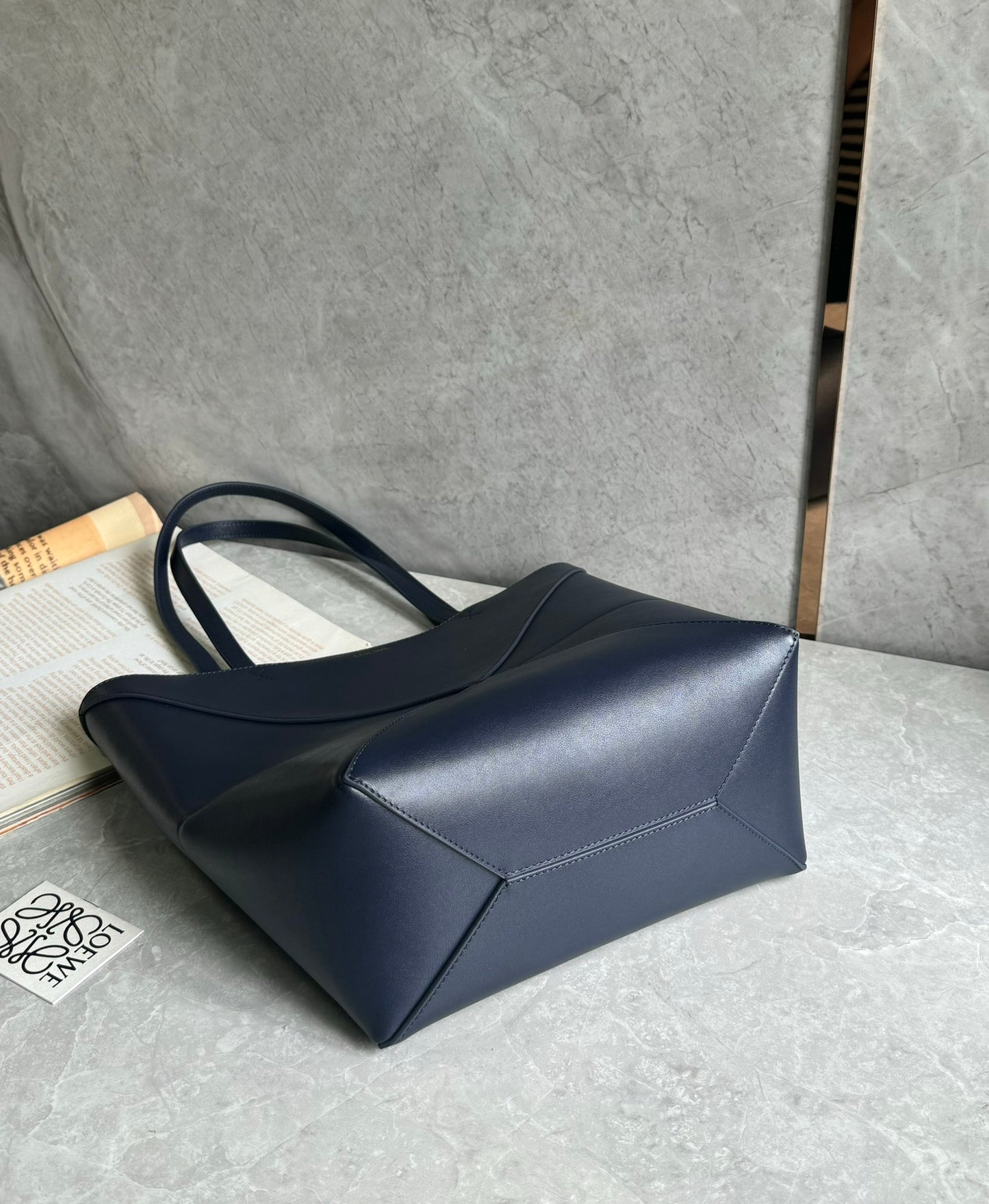 Loewe Puzzle Fold Tote Handbag 0693 Dark Blue