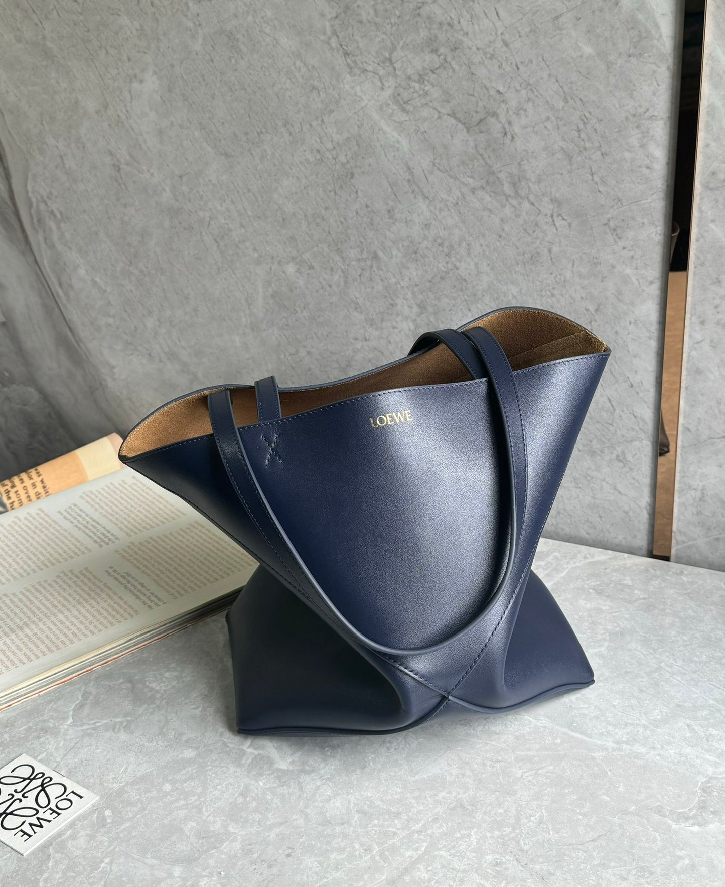 Loewe Puzzle Fold Tote Handbag 0693 Dark Blue