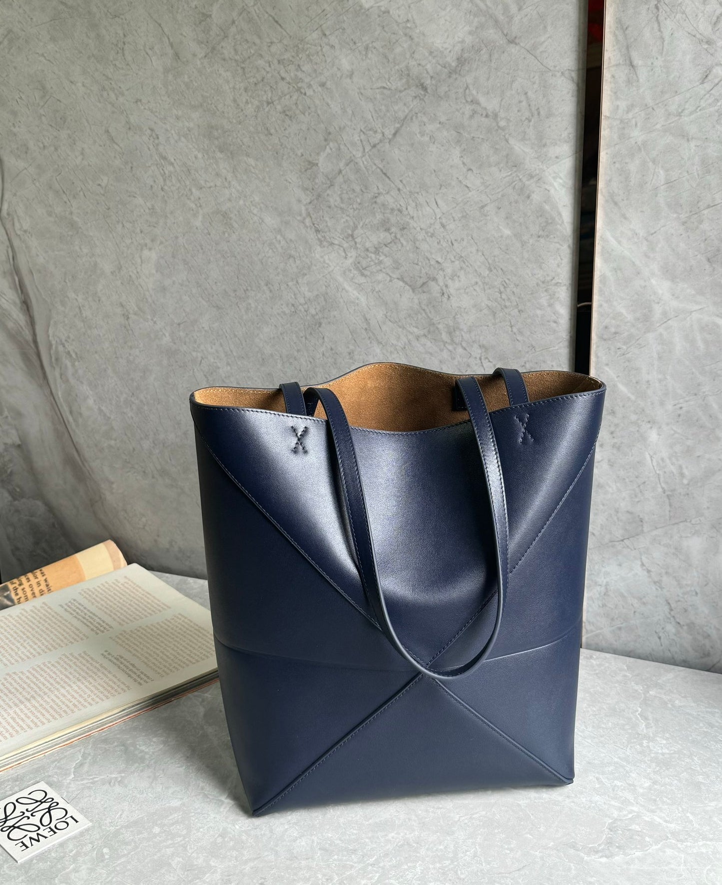 Loewe Puzzle Fold Tote Handbag 0693 Dark Blue