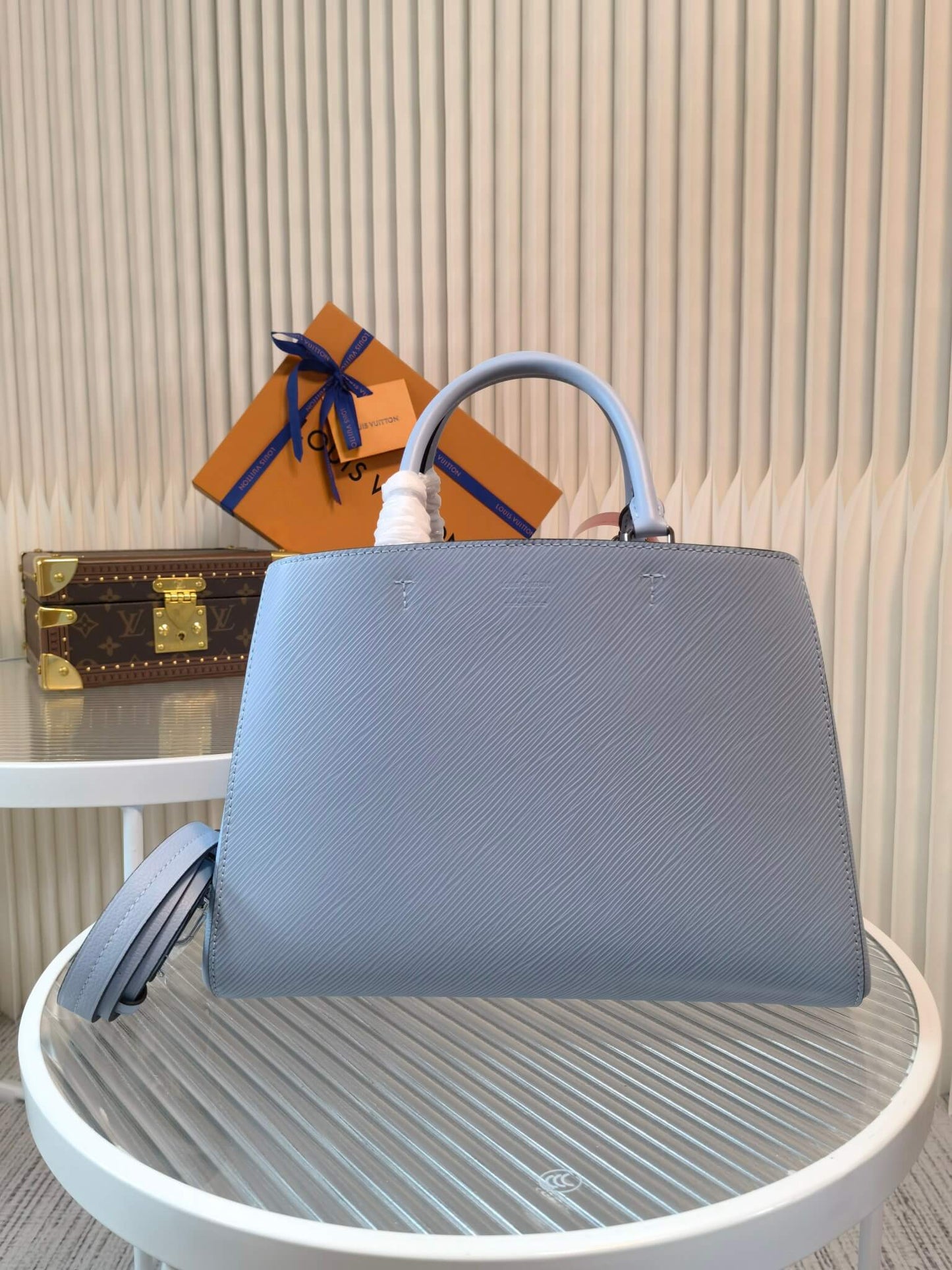 m59953 marelle tote handbag mm blue free shipping