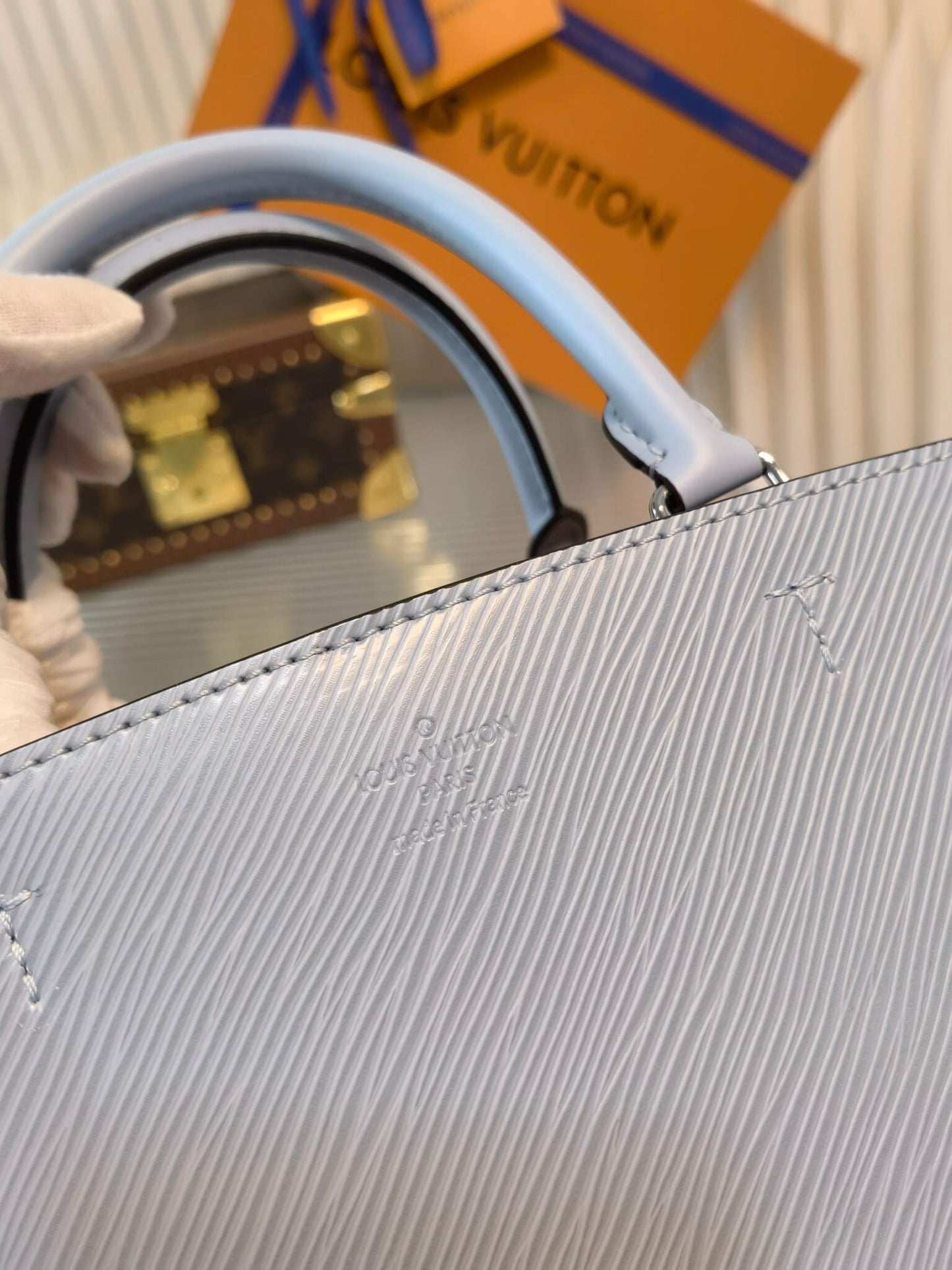 m59953 marelle tote handbag mm blue free shipping