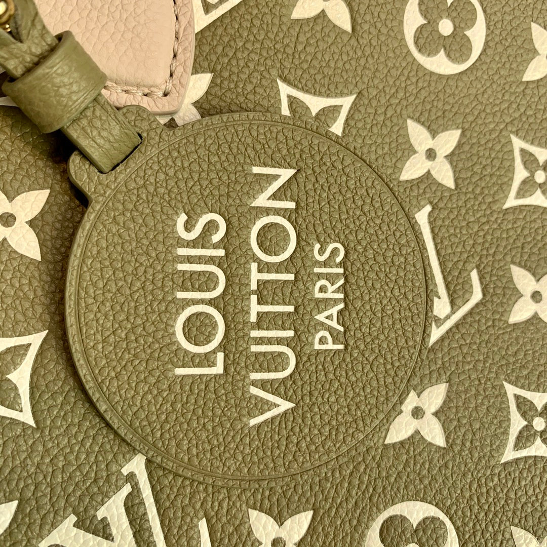 louis vuitton monogram empreinte onthego mm tote bag m46060 green grey