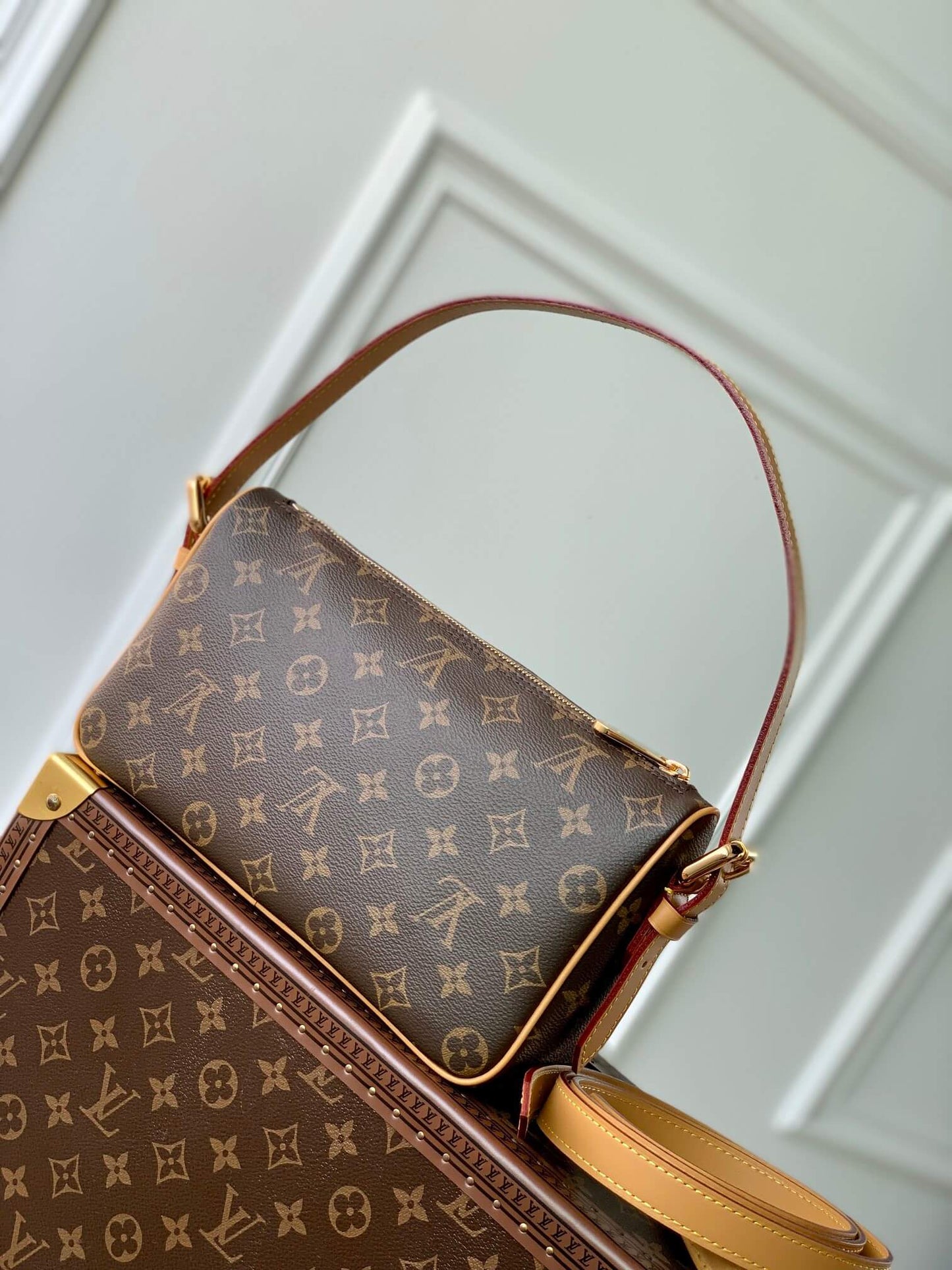 louv m60006 middle ancient bag damier 27cm brown