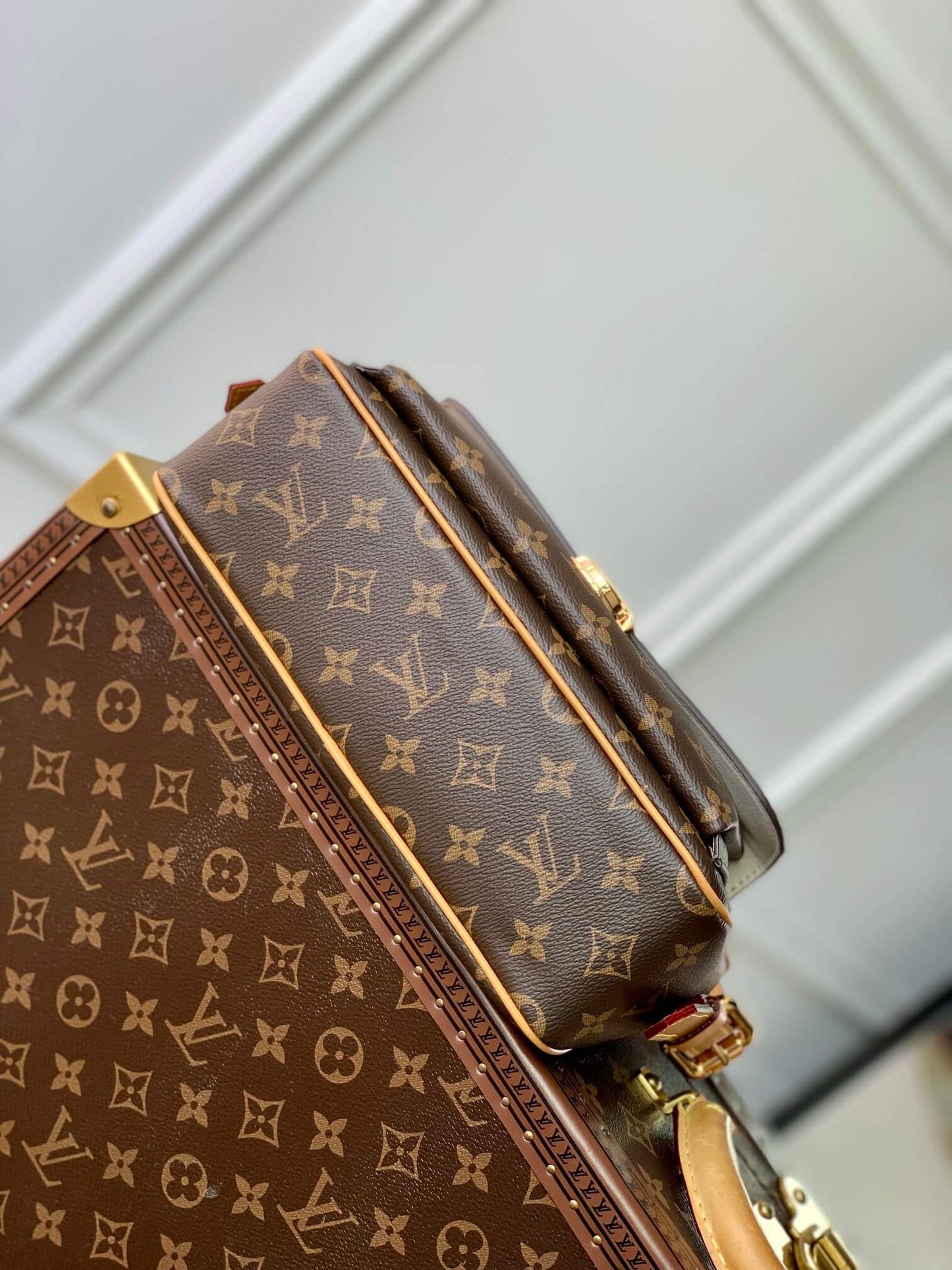 louv m60006 middle ancient bag damier 27cm brown