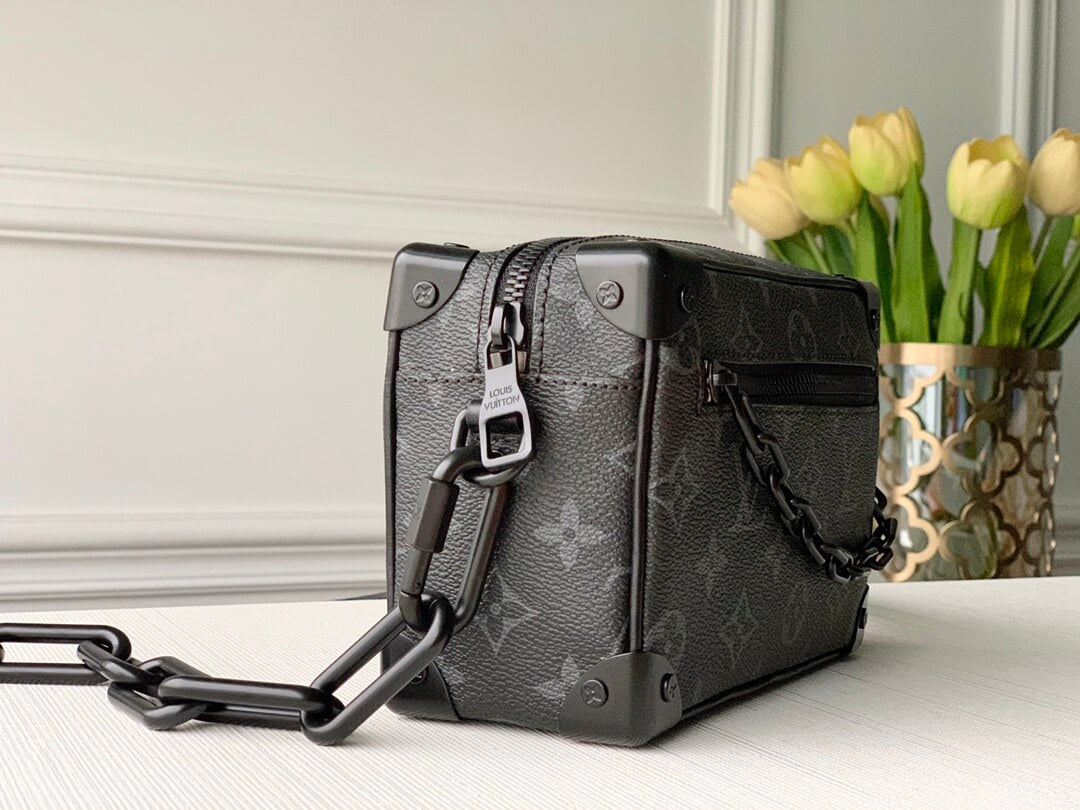black monogram mini soft trunk bag