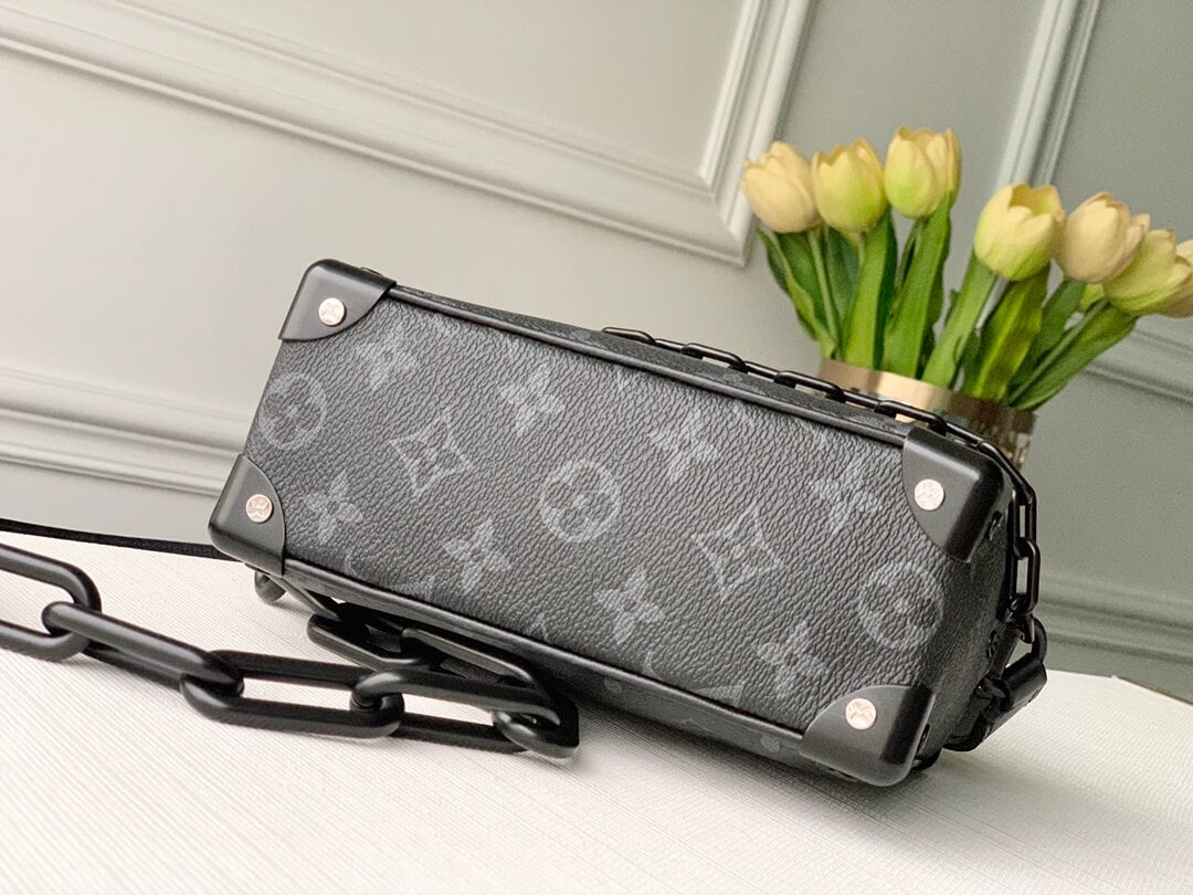 louis vuitton m44735 mini soft trunk monogram eclipse canvas small bags and bumbags black
