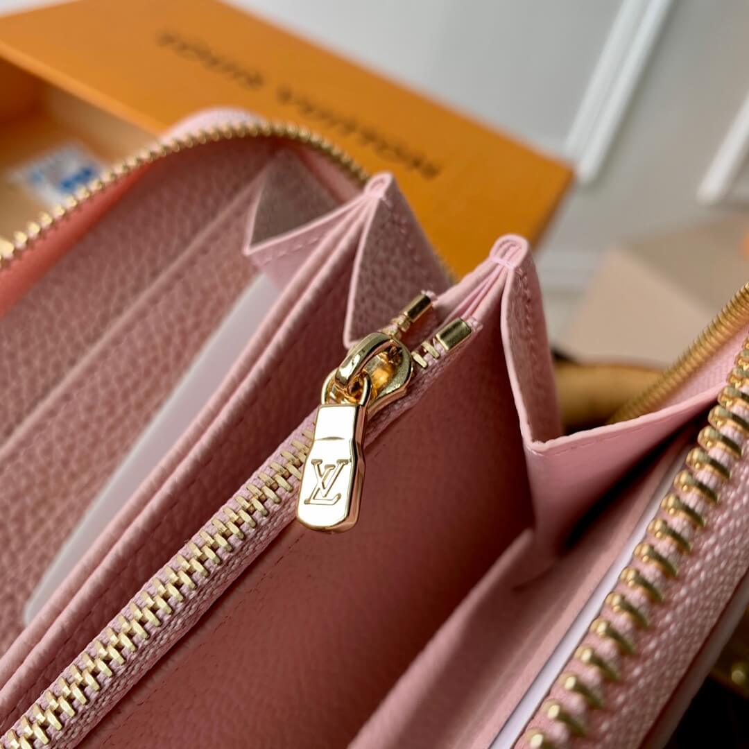 louis vuitton lv zippy wallet m81141 pink embroidery