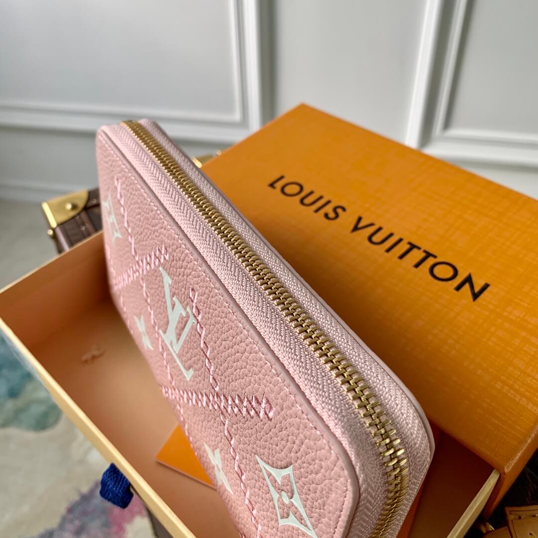 louis vuitton lv zippy wallet m81141 pink embroidery