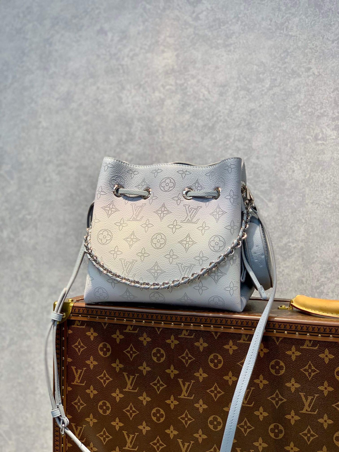 m20507 bella bucket bag monogram 19cm aqua blue handbag shoulder bag cross body bags beaubourg hobo