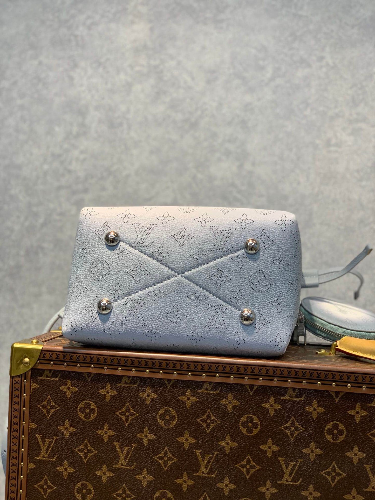 m20507 bella bucket bag monogram 19cm aqua blue handbag shoulder bag cross body bags beaubourg hobo