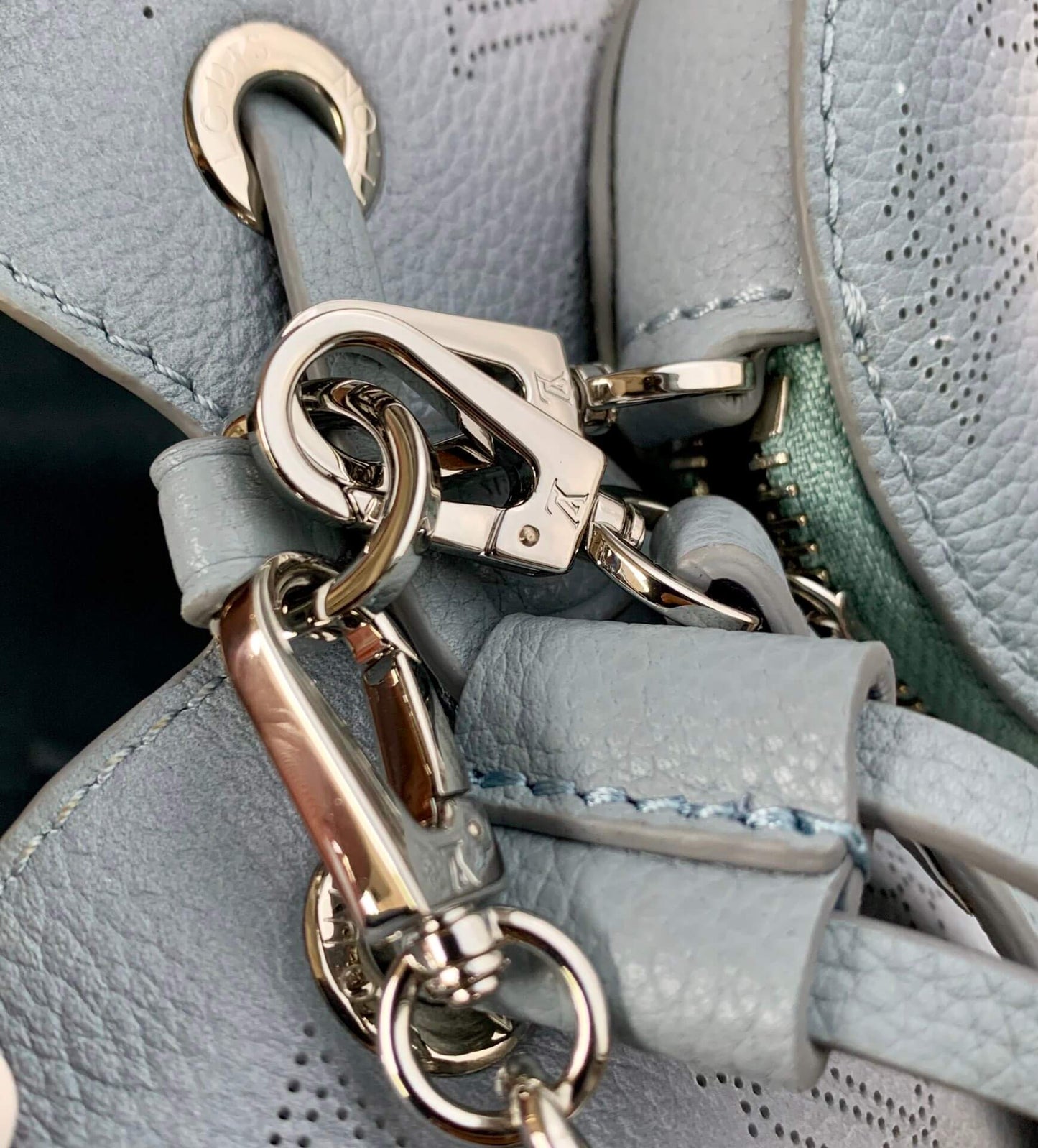 m20507 bella bucket bag monogram 19cm aqua blue handbag shoulder bag cross body bags beaubourg hobo