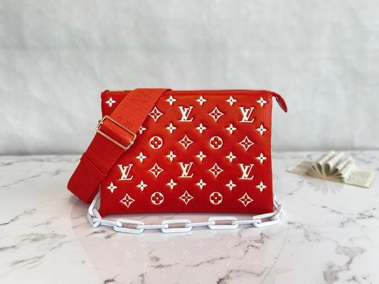 m20761 coussin pm monogram 26cm red cowhide leathe