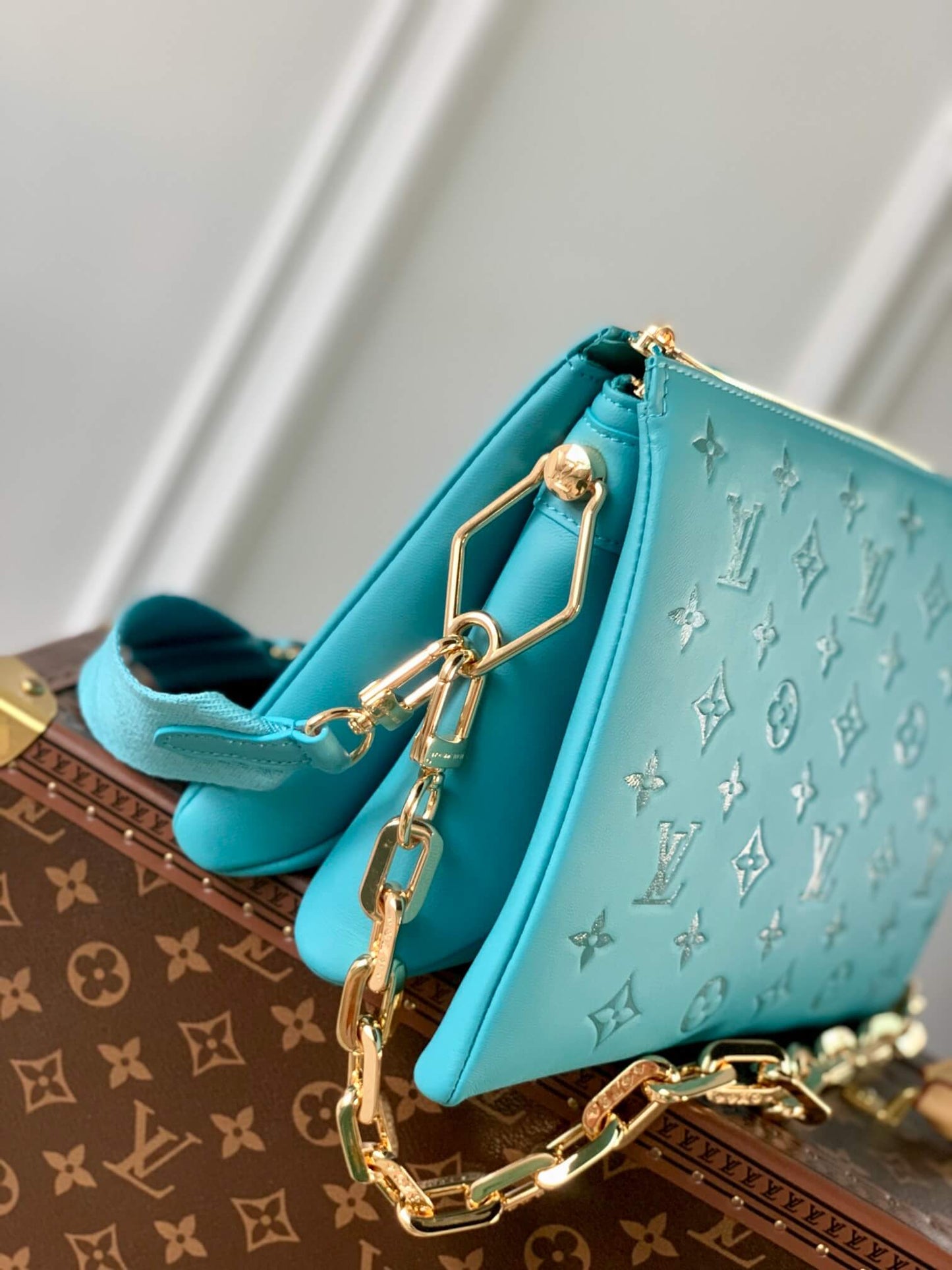 m20769 coussin pm monogram sky blue 26cm turquoise blue