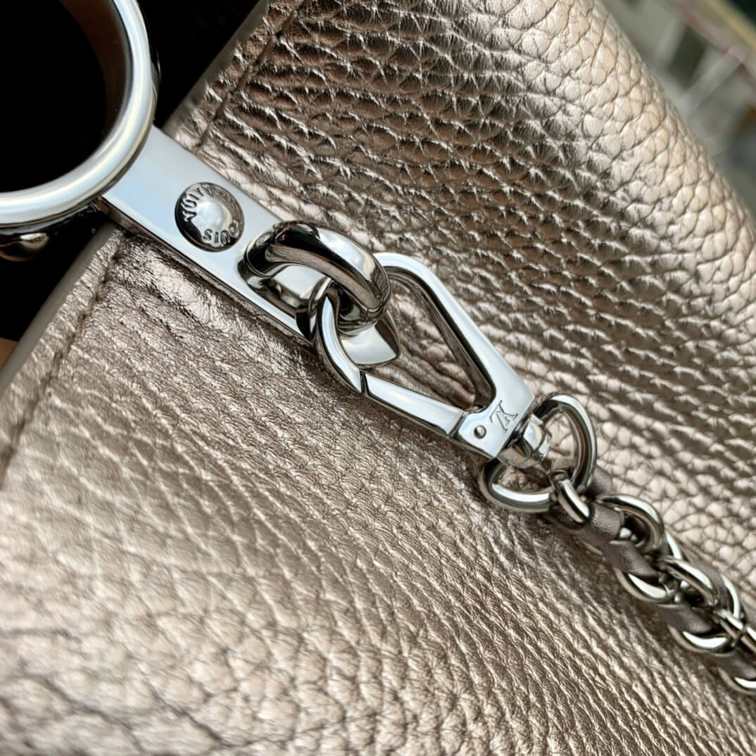 m21102 capucines bb 27cm etain metallic gray shoulder bag cross body bags handbag