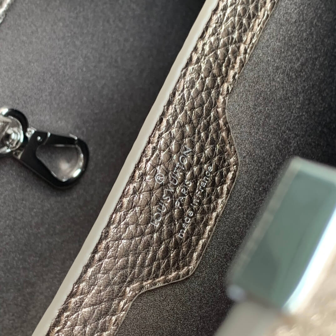 m21102 capucines bb 27cm etain metallic gray shoulder bag cross body bags handbag